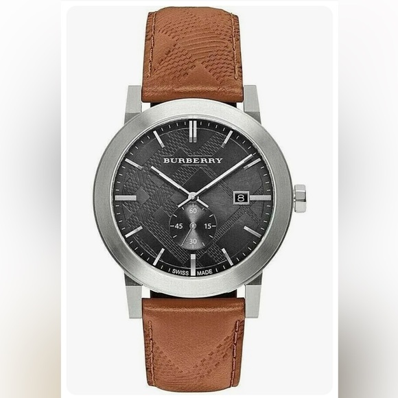 Burberry The City BU9905 Silver Stainless Steel Case with Brown Leather Strap - Picture 1 of 14